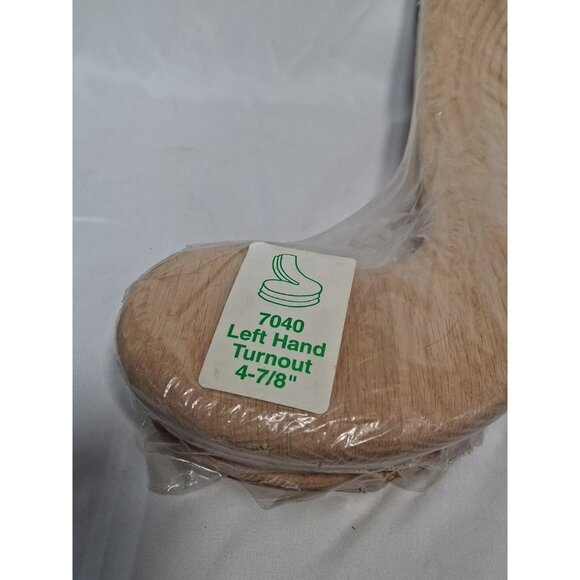 Babcock Stair Handrail 4-7/8” Fitting LEFT -Hand Turnout Wood Oak Unfinished - Picture 2 of 10